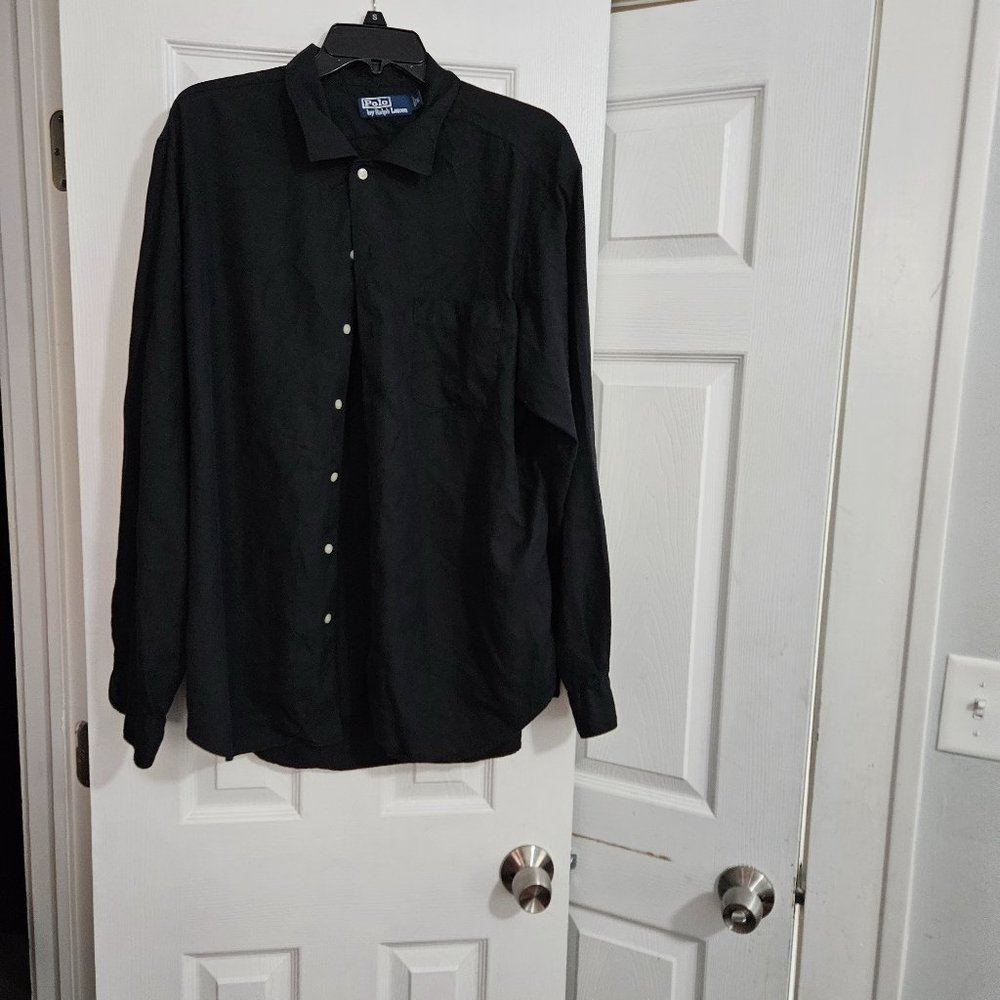 Buttoned down polo by ralph lauren,black size XL